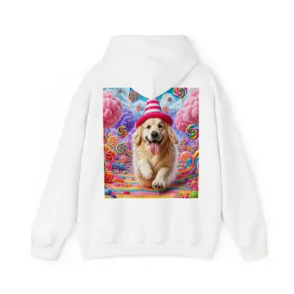 Golden Retriever Running Through Candy Dreamland