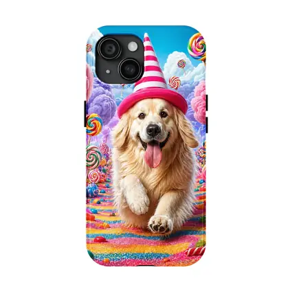Golden Retriever Running Through Candy Dreamland
