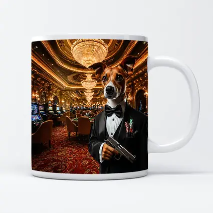 Jack Russell Dog Tuxedo Casino Interior