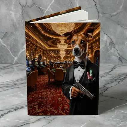 Jack Russell Dog Tuxedo Casino Interior