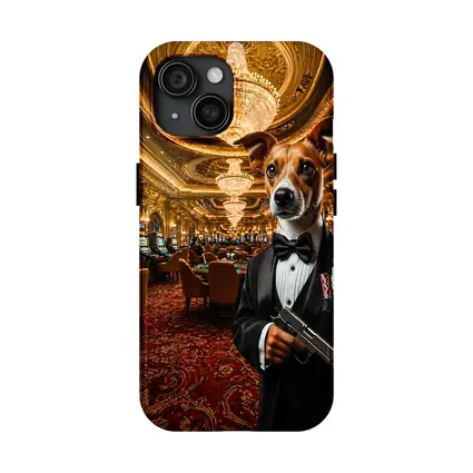 Jack Russell Dog Tuxedo Casino Interior