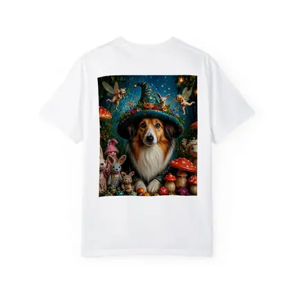Shetland Sheepdog Wizard Hat Fantasy Forest