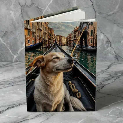 Dog Riding Gondola Venice Canal Italy