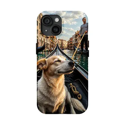 Dog Riding Gondola Venice Canal Italy