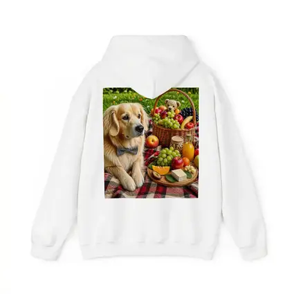 Golden Retriever Picnic Blanket Fruits Basket Summer
