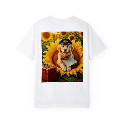 Golden Retriever Puppy Pilot Sunflower Field