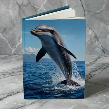 Dolphin Leaping Out of Blue Ocean