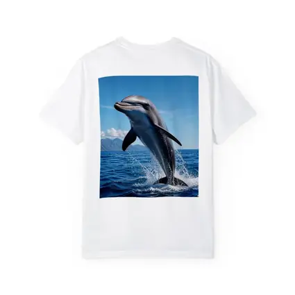 Dolphin Leaping Out of Blue Ocean