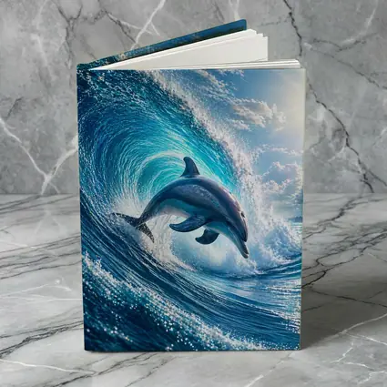 Dolphin Leaping Through Giant Ocean Wave