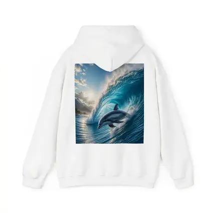 Dolphin Riding Ocean Wave Tropical Shore