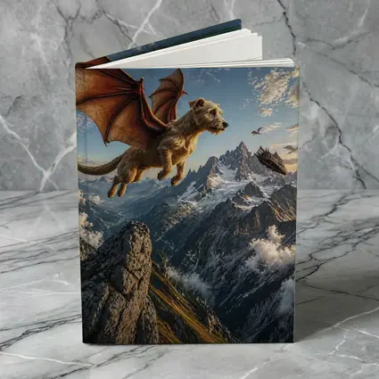 Flying Dragon Dog Over Mountain Peaks