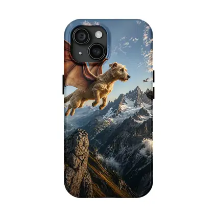 Flying Dragon Dog Over Mountain Peaks