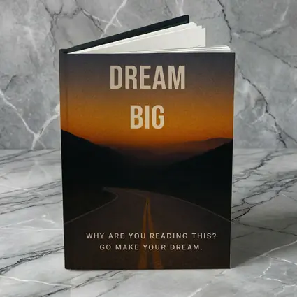 Dream Big Motivational Quote Sunset Road