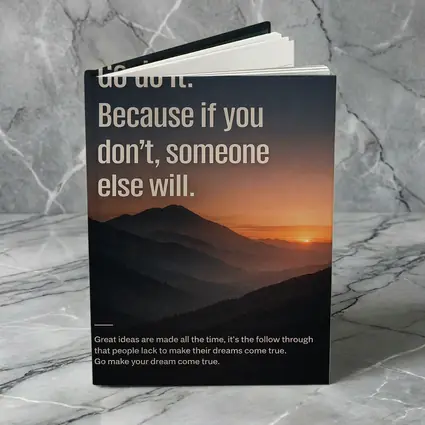 Follow Through Motivational Quote Mountain Sunset