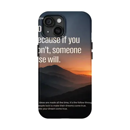 Follow Through Motivational Quote Mountain Sunset
