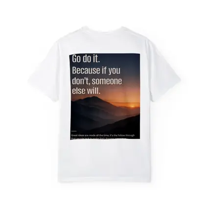 Follow Through Motivational Quote Mountain Sunset