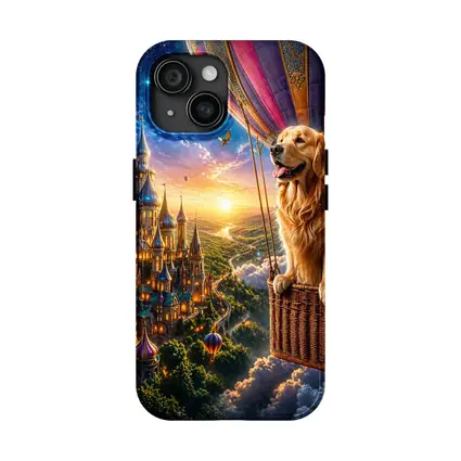 Golden Retriever Hot Air Balloon Fantasy Castle