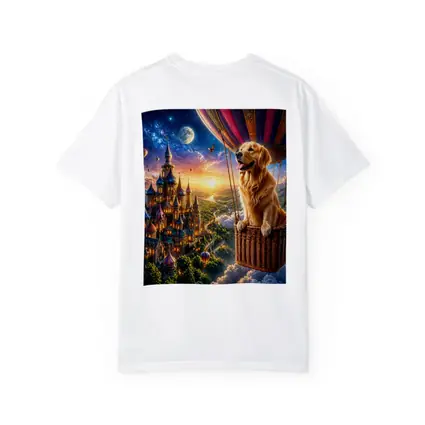 Golden Retriever Hot Air Balloon Fantasy Castle