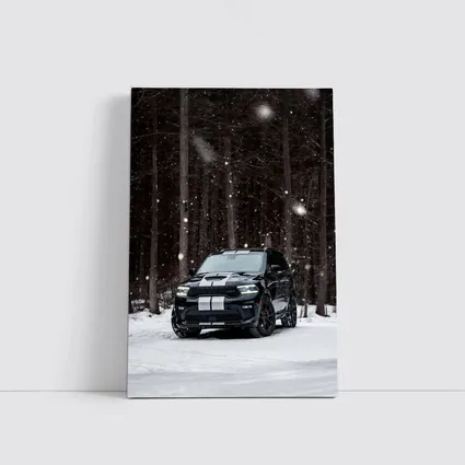 Dodge Durango Black SUV Snowy Forest