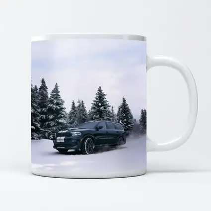 Dodge Durango Black SUV Snowy Forest