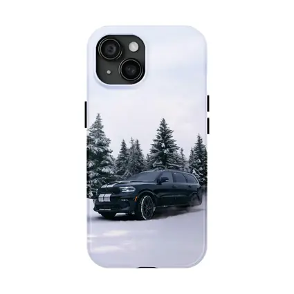 Dodge Durango Black SUV Snowy Forest