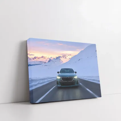 BMW i5 M60 Driving Snowy Mountain Road