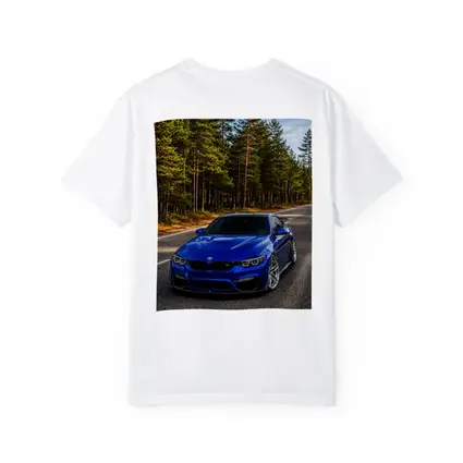 BMW M4 Blue Coupe Forest Road
