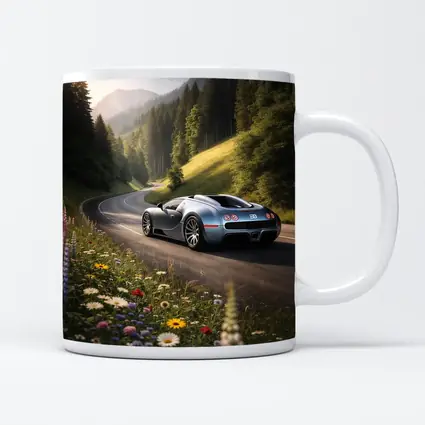 Bugatti Veyron on Winding Mountain Road