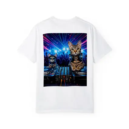 Egyptian Mau Cats DJing Neon Club Night