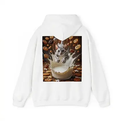 Egyptian Mau Cat Diving Into Milk Cookies