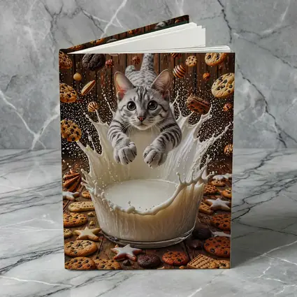 Egyptian Mau Cat Diving Into Milk Cookies