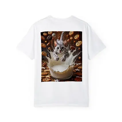Egyptian Mau Cat Diving Into Milk Cookies