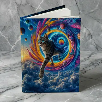Egyptian Mau Cat Cosmic Space Swirl Art