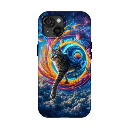 Egyptian Mau Cat Cosmic Space Swirl Art