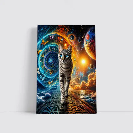 Egyptian Mau Cat Cosmic Space Fantasy Art