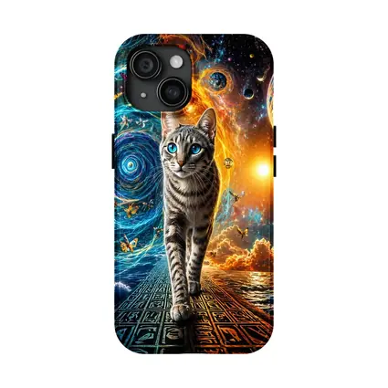 Egyptian Mau Cat Cosmic Space Fantasy Art