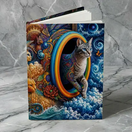 Egyptian Mau Cat Psychedelic Cosmic Portal Art