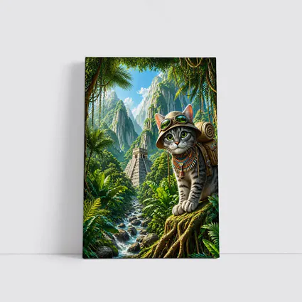 Explorer Cat Jungle Ancient Temple Adventure