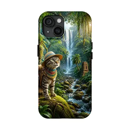 Egyptian Mau Explorer Cat Jungle Waterfall