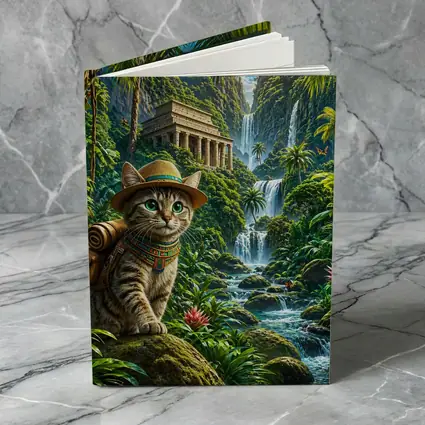 Egyptian Mau Explorer Cat Jungle Waterfall Temple