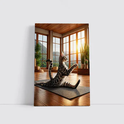 Egyptian Mau Cat Doing Yoga Sunny Studio