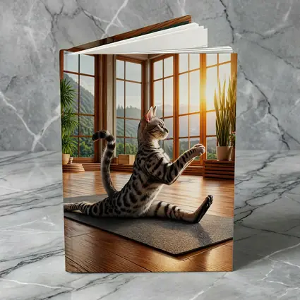 Egyptian Mau Cat Doing Yoga Sunny Studio