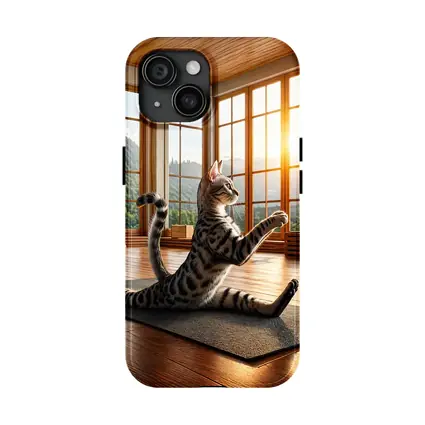 Egyptian Mau Cat Doing Yoga Sunny Studio