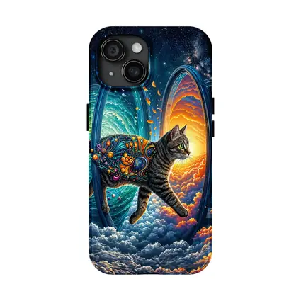 Egyptian Mau Cat Cosmic Space Trippy Art