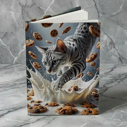 Egyptian Mau Cat Milk Splash Flying Cookies
