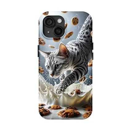 Egyptian Mau Cat Milk Splash Flying Cookies