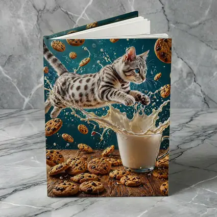 Egyptian Mau Kitten Leaping Into Milk Splash
