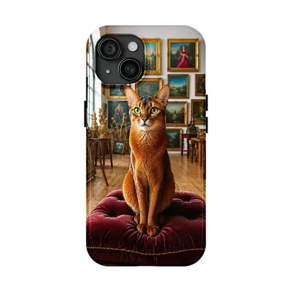 Abyssinian Cat Sitting in Art Gallery