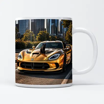 Gold Dodge Viper Black Cat City