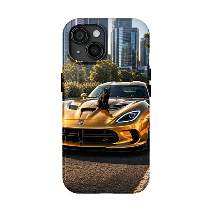 Gold Dodge Viper Black Cat City